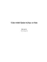 Giáo trình Quản trị học cơ bản 